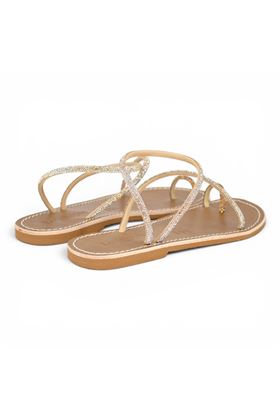 Infradito Le Salentine in microstrass colore oro. LE SALENTINE | 1130-ORO
